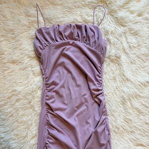 SHEIN Lavender Purple Ruched Midi Dress Size XS